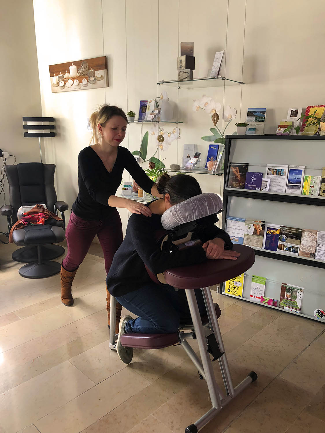 Pause détente avec le "massage assis" 