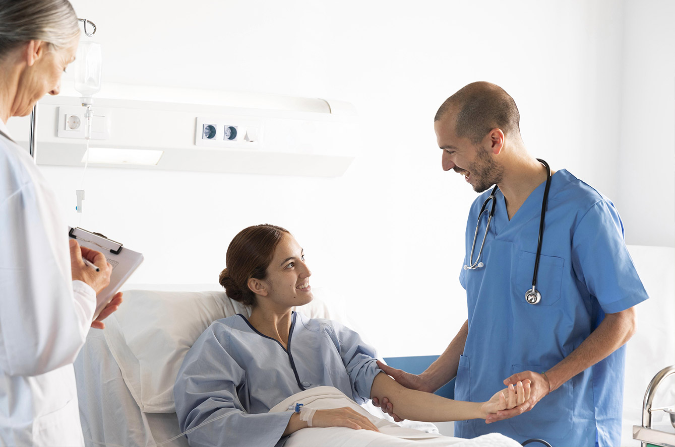 femme hospitalisee