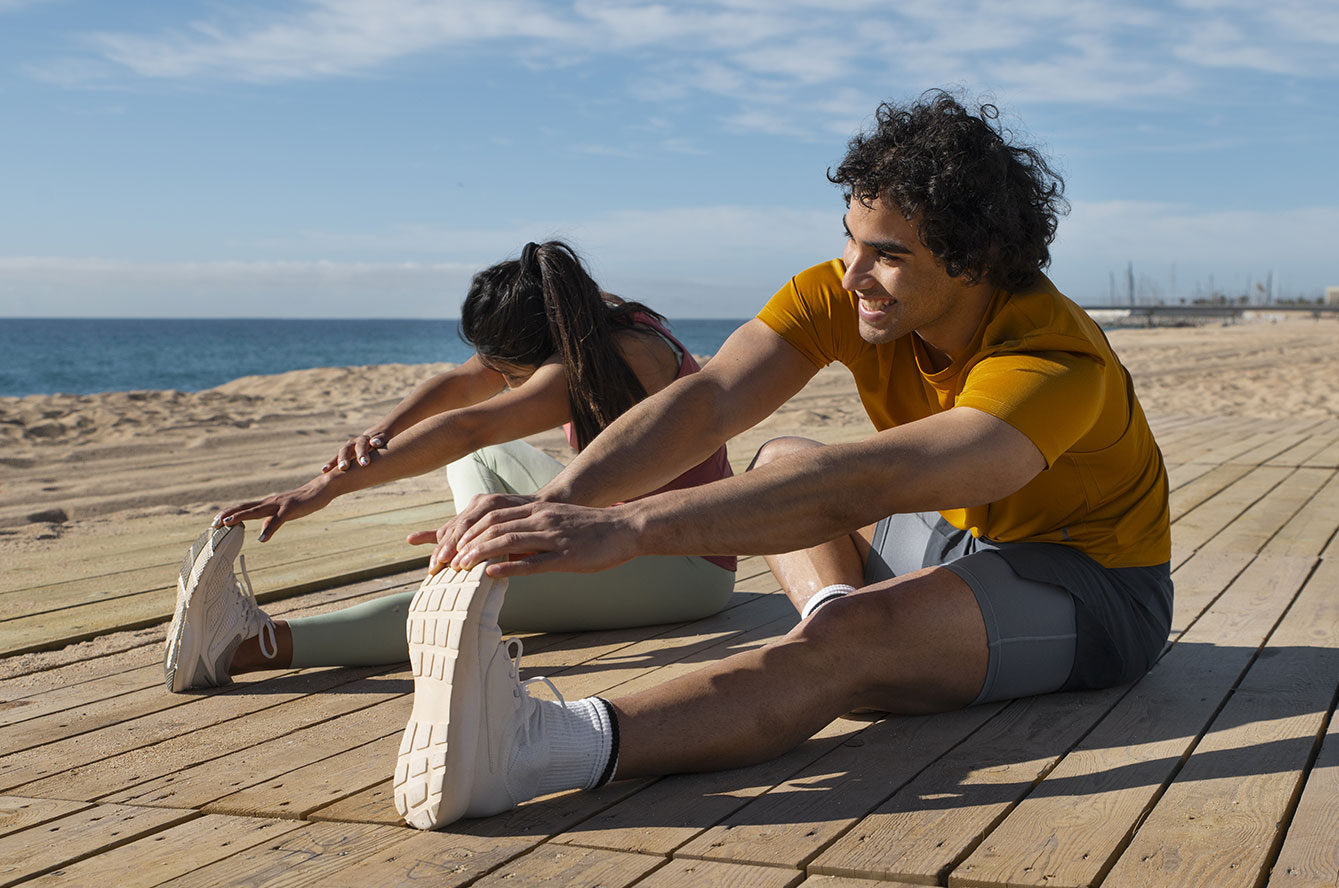 couple sport plage été