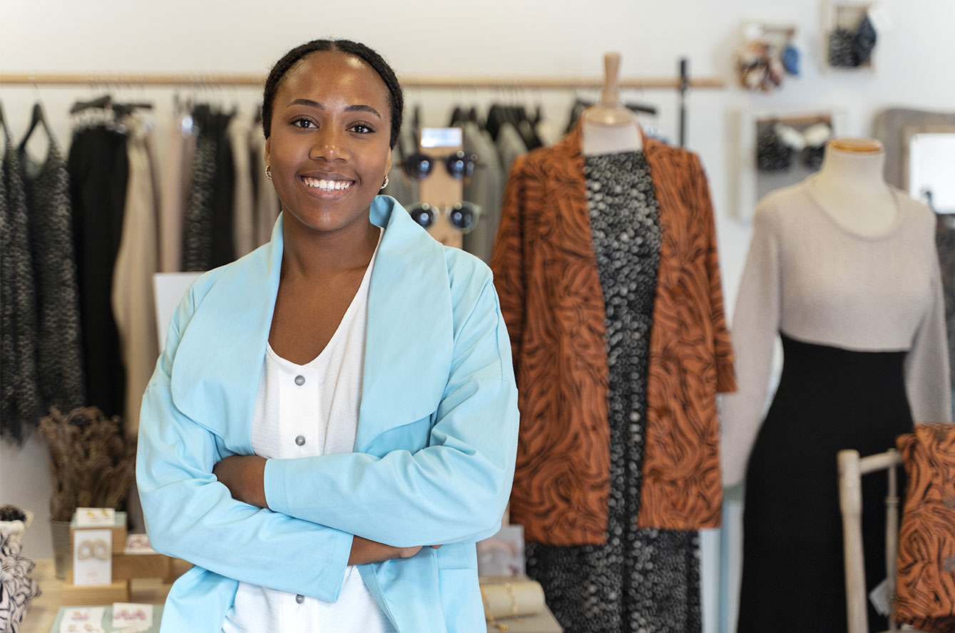 femme commerçante boutique