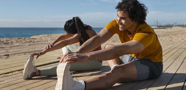 couple sport plage été